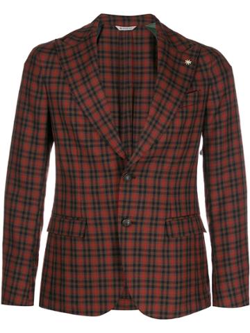 Manuel Ritz Checked Blazer - Red