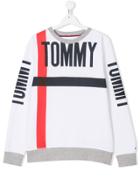 Tommy Hilfiger Junior Teen Logo Printed Sweatshirt - White