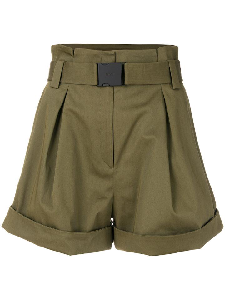 No21 High-waisted Shorts - Green