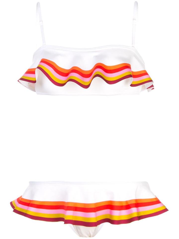 Zimmermann Striped Print Bikini Set - White