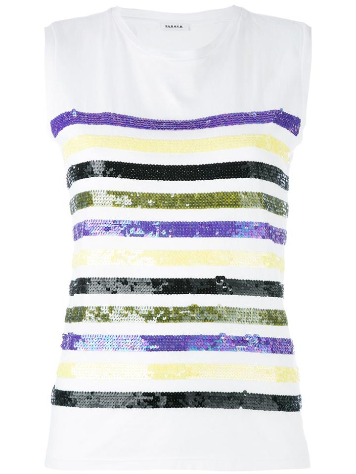 P.a.r.o.s.h. Striped Vest Top - White
