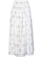 Emilia Wickstead Printed Maxi Skirt, Women's, Size: 6, White, Cotton
