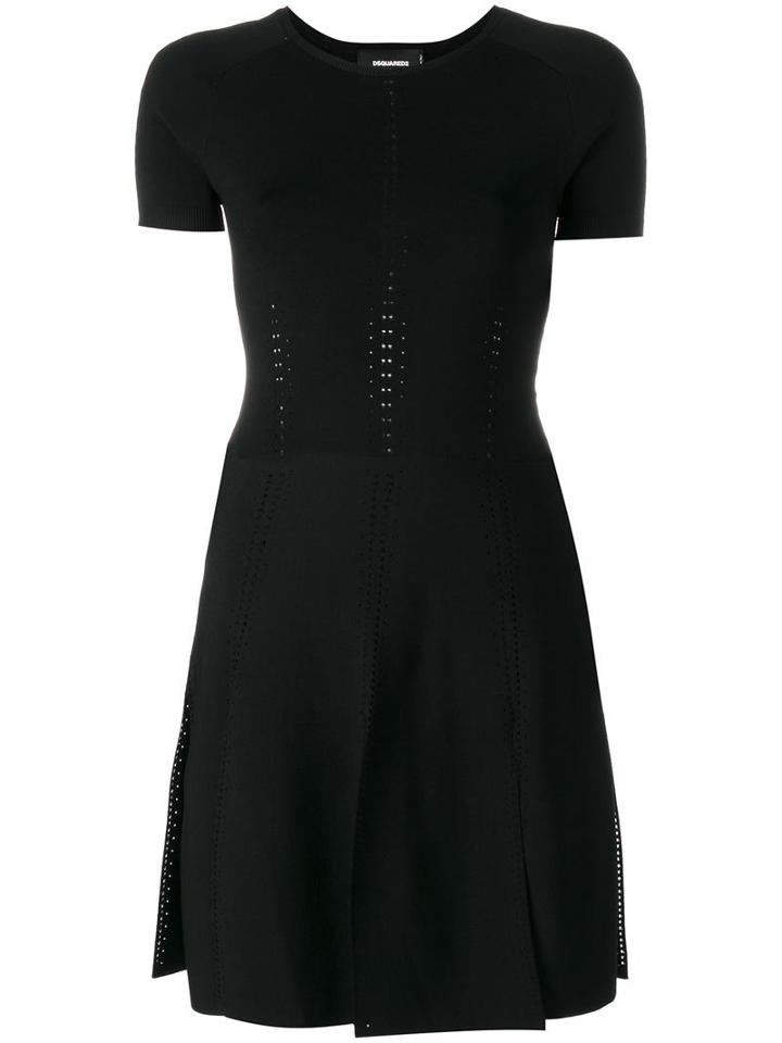 Dsquared2 - Punch-hole Detail Mini Dress - Women - Silk/polyester/viscose - S, Black, Silk/polyester/viscose