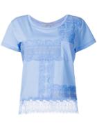 Ermanno Scervino Lace Trim T-shirt - Blue