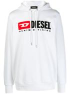 Diesel Logo Printed Hoodie - White