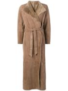 Eleventy Long Belted Coat - Neutrals