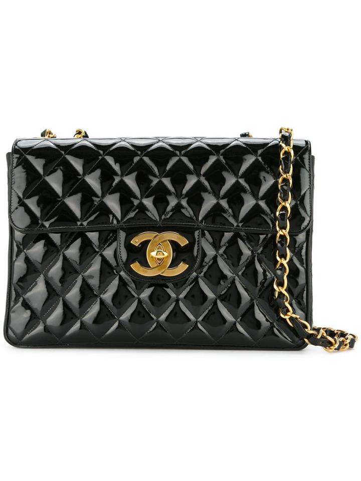 Chanel Vintage Jumbo Xl Shoulder Bag - Black