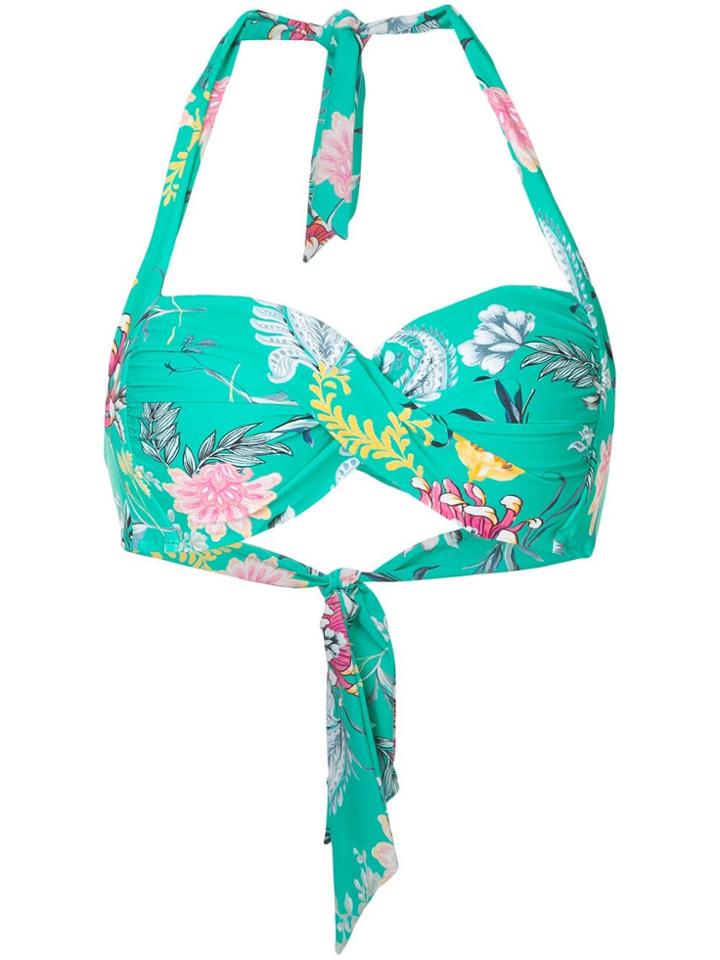 Seafolly Water Garden Twist Bikini Top - Green