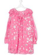 Little Marc Jacobs Star Print Ruffled Dress - Pink & Purple