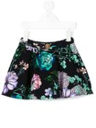 Young Versace - Floral Print Skirt - Kids - Cotton/spandex/elastane - 10 Yrs, Black
