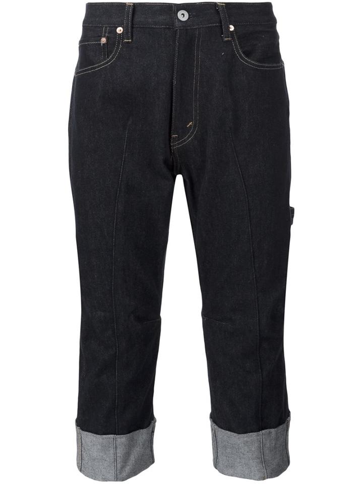 Junya Watanabe Comme Des Garçons Man Cropped Jeans, Men's, Size: Small, Blue, Cotton