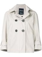 Herno Cropped Hooded Double Breasted Jacket - Nude & Neutrals