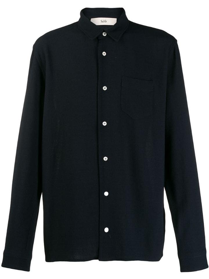 Séfr Hampus Plain Shirt - Blue