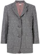 Thom Browne Embroidered Flannel Sack Jacket - Grey