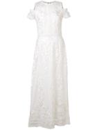 Marchesa Notte Long Lace Dress - White