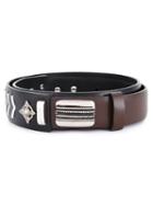 Toga Leather Belt, Men's, Black, Calf Leather/brass