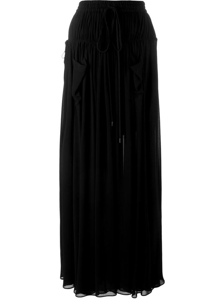 Chloé Pleated Maxi Skirt, Women's, Size: 36, Black, Viscose