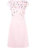 Escada Embellished Top Flared Dress - Pink