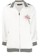 Dolce & Gabbana Embroidered Logo Tape Bomber Jacket - White