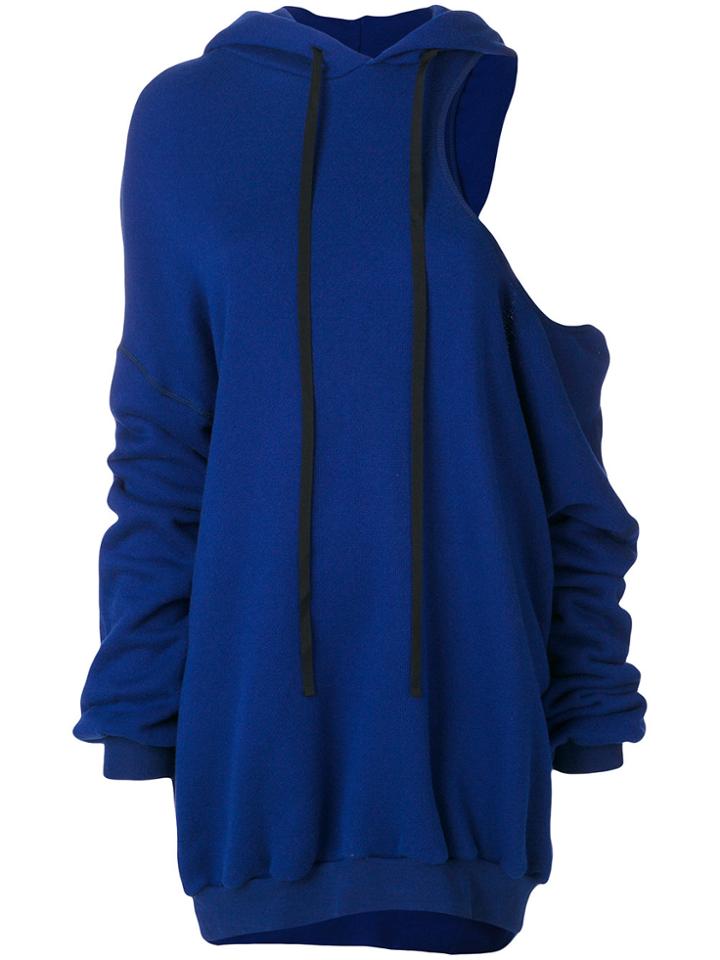 Unravel Project Cc Double Neck Hood Dress - Blue