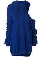 Unravel Project Cc Double Neck Hood Dress - Blue