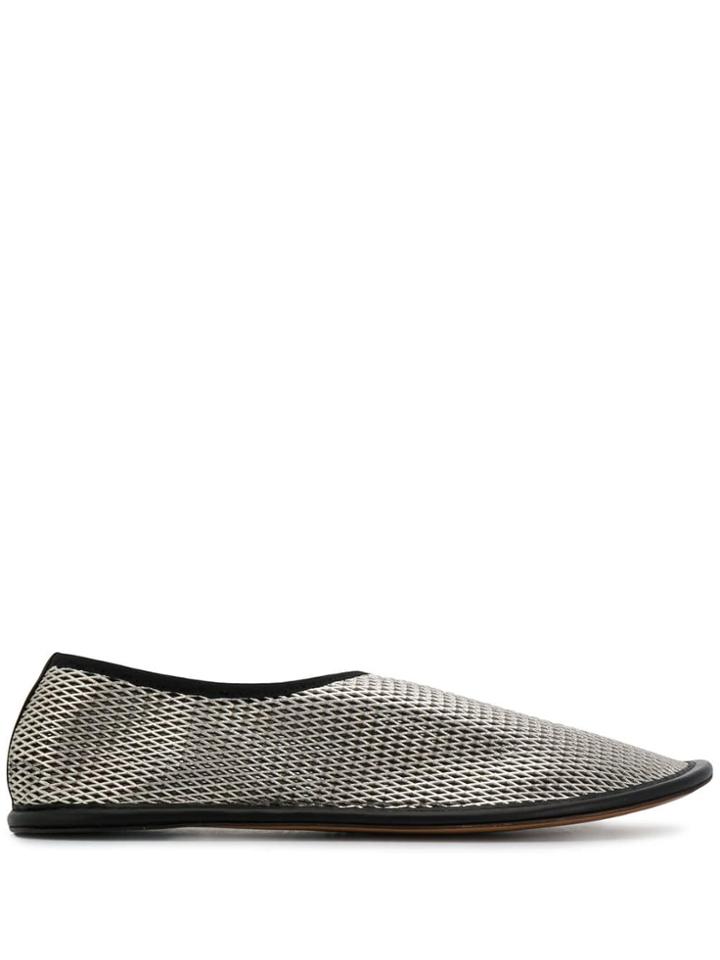 Marni Woven Flats - Silver