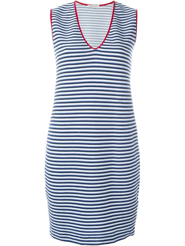 Stefano Mortari Striped V-neck Short Dress