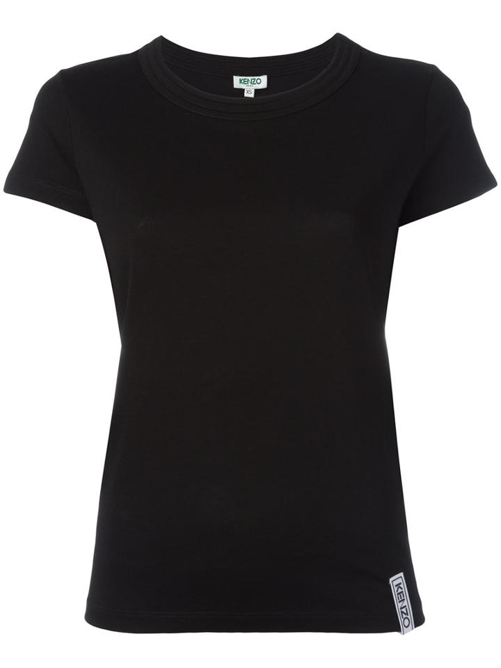 Kenzo Ribbed Round Neck T-shirt, Size: Xs, Black, Cotton/modal