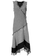 Derek Lam Sleeveless Asymmetrical Dress With Fringe Detail - Black