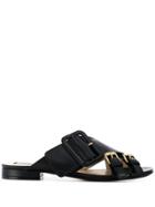 No21 Buckled Cross Straps Sandals - Black