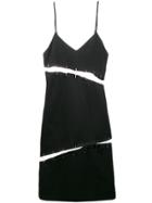 Beau Souci Cutout Safety Pin Slip Dress - Black