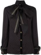 Philosophy Di Lorenzo Serafini Dotted Bow Neck Shirt, Women's, Size: 38, Black, Rayon