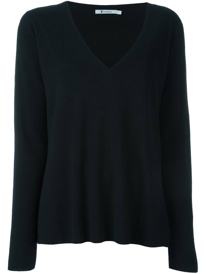T By Alexander Wang Fine Knit Jumper, Women's, Size: Xs, Black, Silk/nylon/viscose/wool