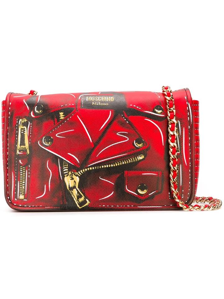 Moschino Biker Shoulder Bag, Women's, Red