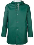 Stutterheim Hooded Short Coat, Men's, Size: Medium, Green, Pvc/cotton/polyester