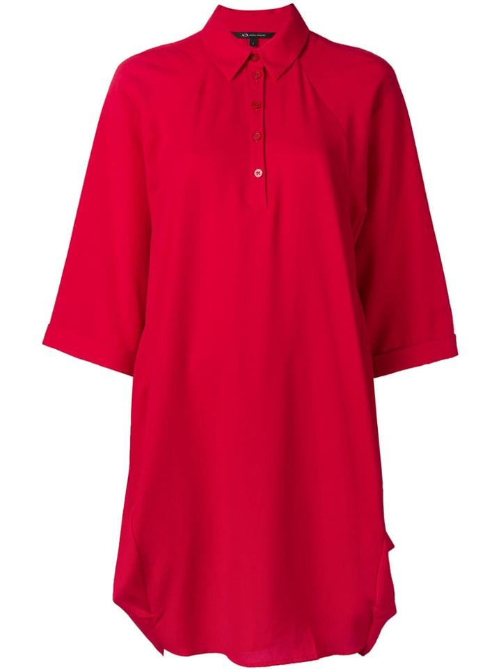 Armani Exchange Oversized Polo Dress - Red