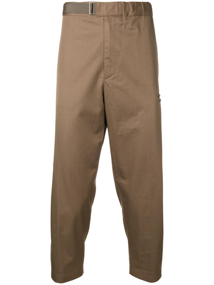 Oamc Cropped Tapered Trousers - Brown