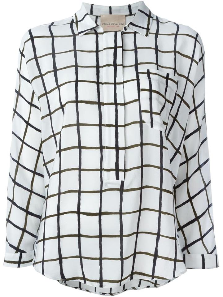 Erika Cavallini Grid Print Blouse