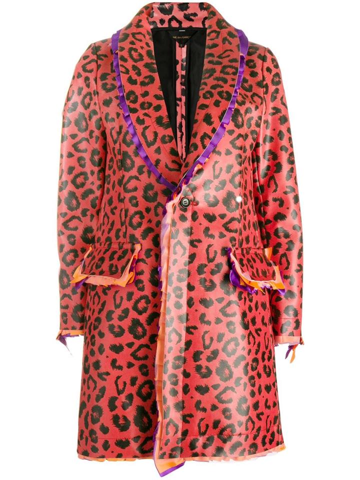 Comme Des Garçons Leo Faux-leather Coat - Red