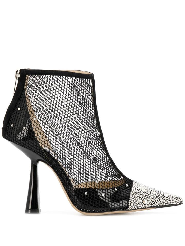 Jimmy Choo Kix 100 Embellished Boots - Black