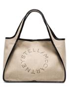 Stella Mccartney Beige Logo Linen Tote Bag - Nude & Neutrals