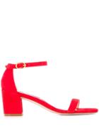 Stuart Weitzman The Simple Block-heel Sandals - Red