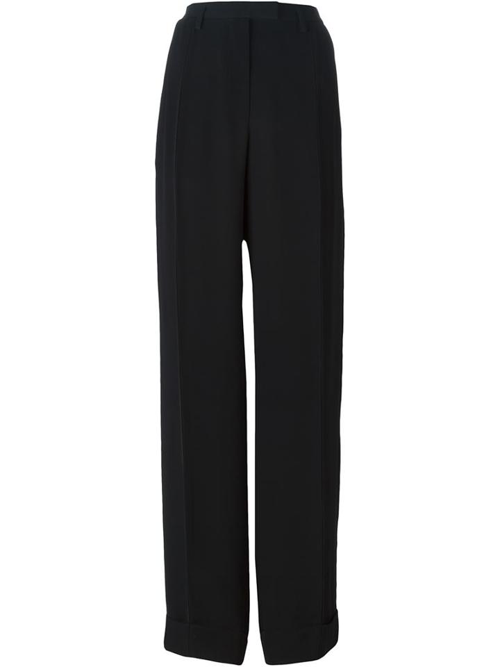 Maison Margiela Wide Leg Trousers, Women's, Size: 44, Black, Viscose