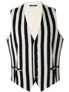 Tagliatore Striped Waistcoat - Nude & Neutrals