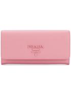 Prada Saffiano Logo Wallet - Pink