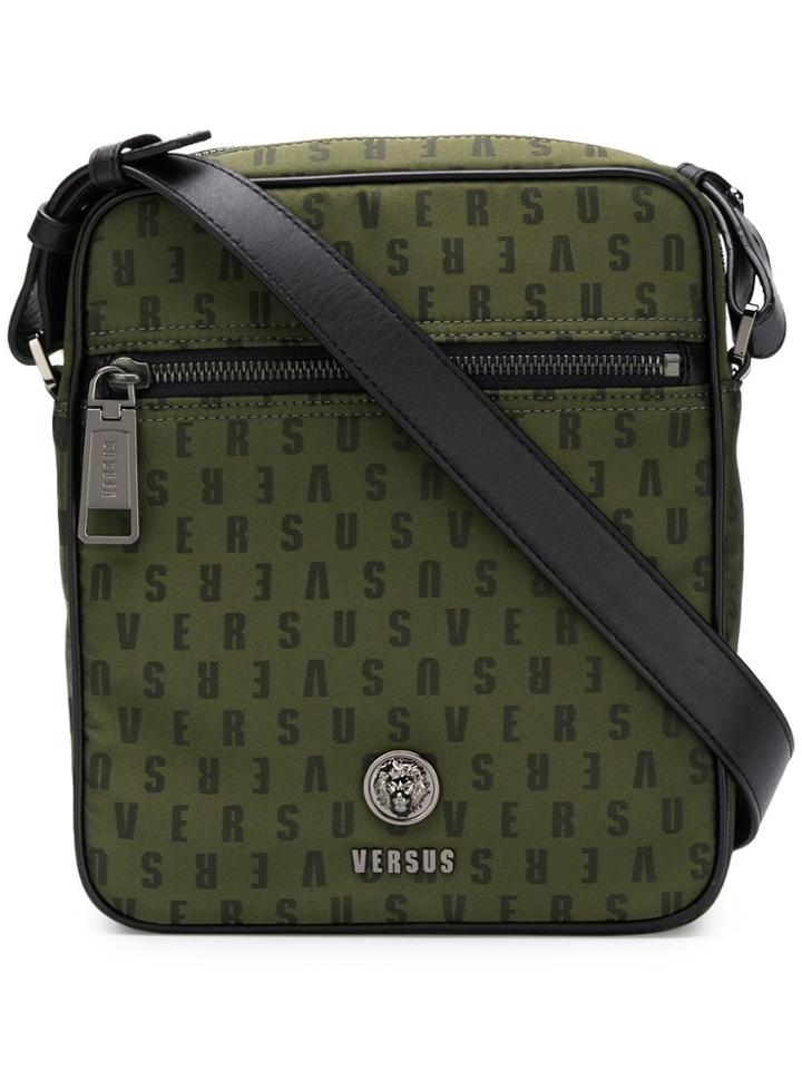 Versus Logo Zipped Messenger Bag - Green