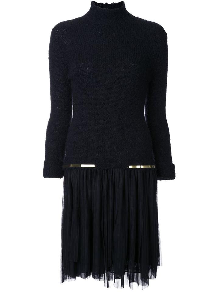 Jay Ahr Gold-tone Waist Detail Dress, Women's, Size: 38, Black, Mohair/wool