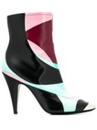 Emilio Pucci Colour Block Ankle Boots - Black
