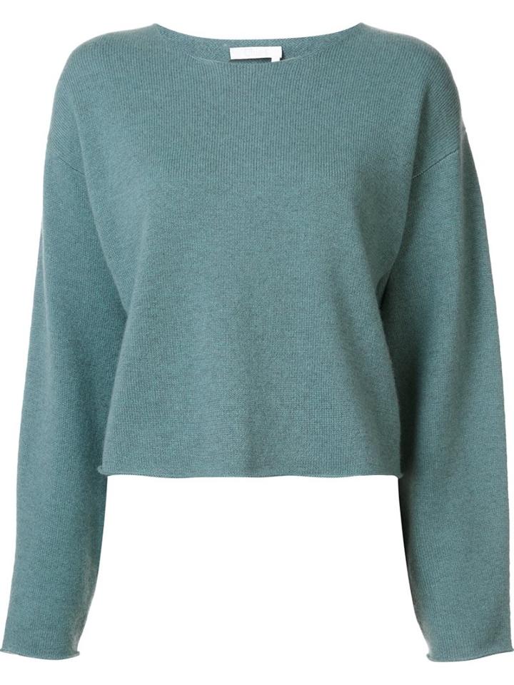 Chloé Wide Neck Jumper, Women's, Size: Large, Green, Cashmere