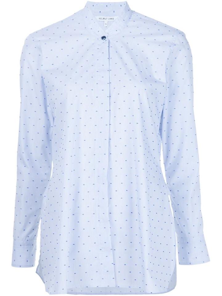 Helmut Lang Band Collar Shirt, Women's, Size: Small, Blue, Cotton